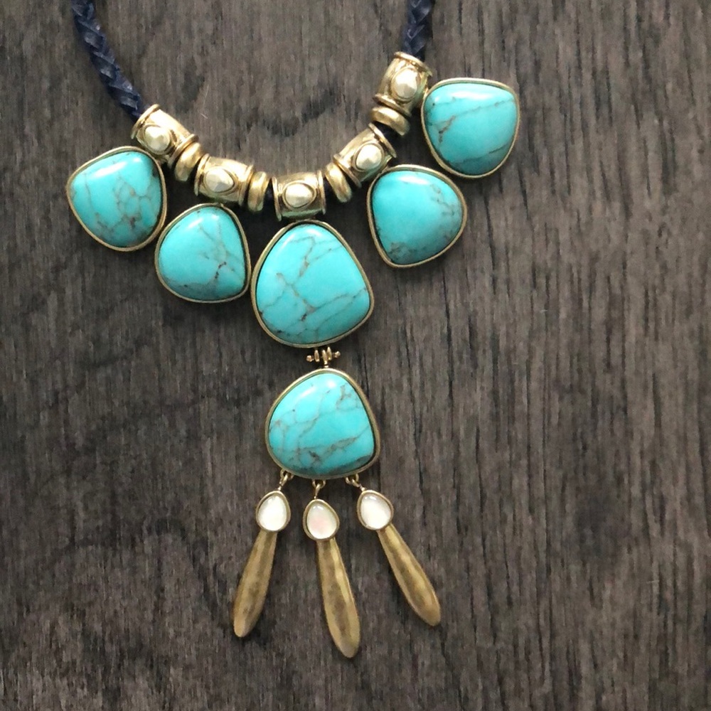 💖HP 3/14💖Lucky Brand turquoise stone necklace - Picture 3 of 7